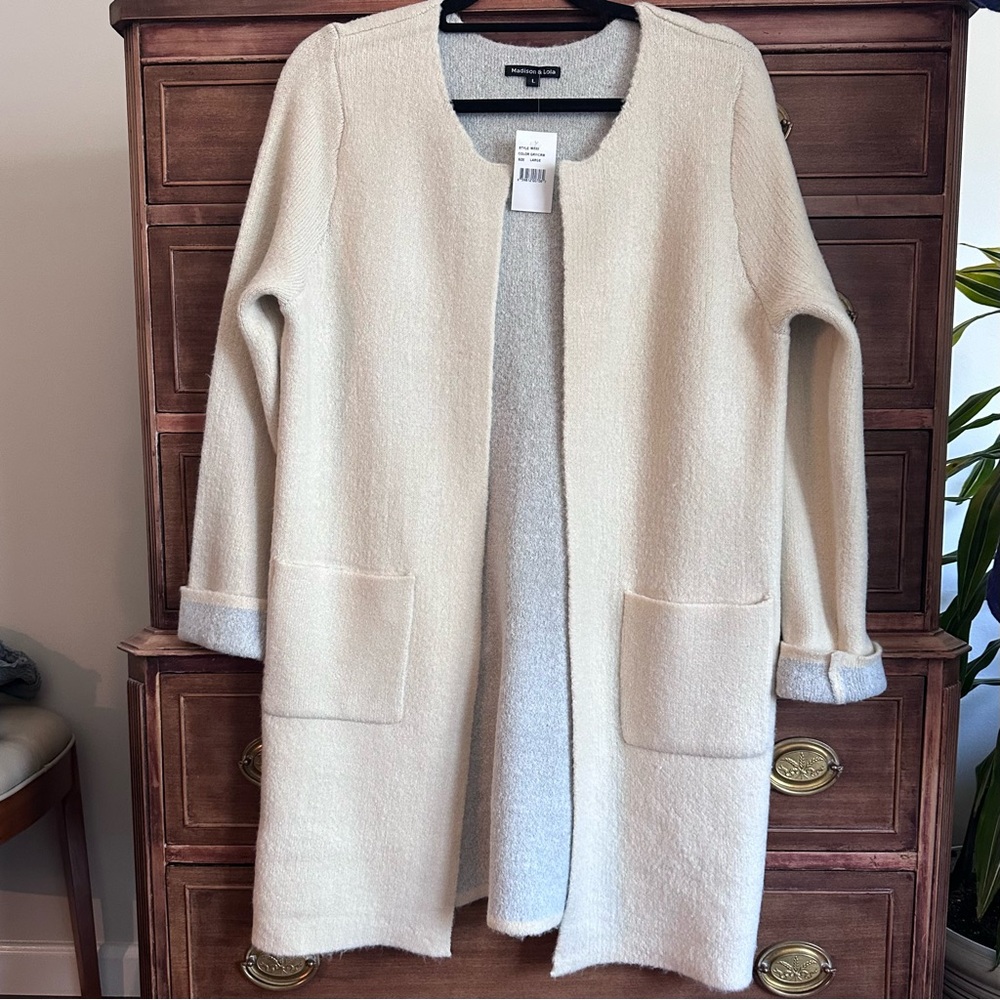 Cream Open-Front Sweater Coat - NWT